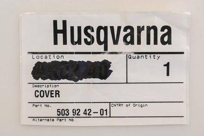 New OEM Husqvarna 503 92 42-01, 503924201 Cover NOS