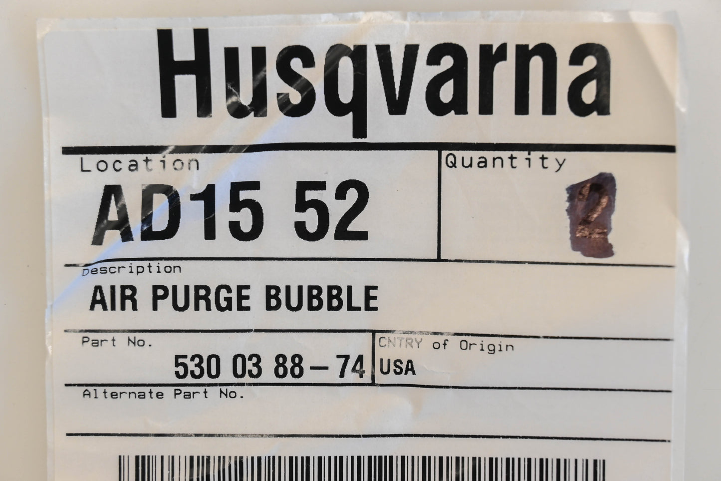 New OEM Husqvarna 530 03 88-74, 530038874 Primer Bulb NOS