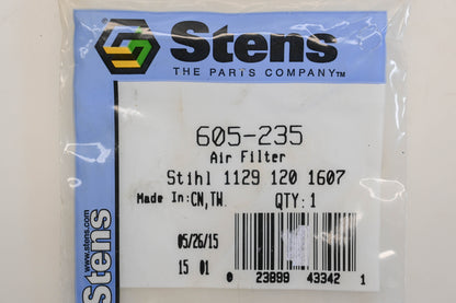 Stens 605-235, 1129-120-1607 Air Filter NOS