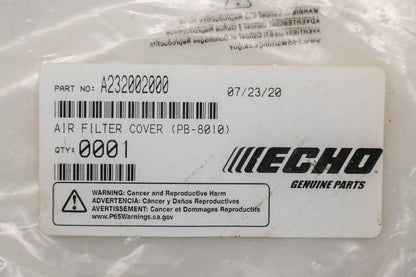 New OEM Echo A232002000, PB-8010 Air Filter Cover NOS