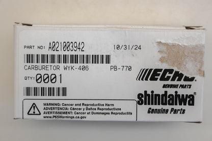 New OEM Echo A021003942 Carburetor NOS