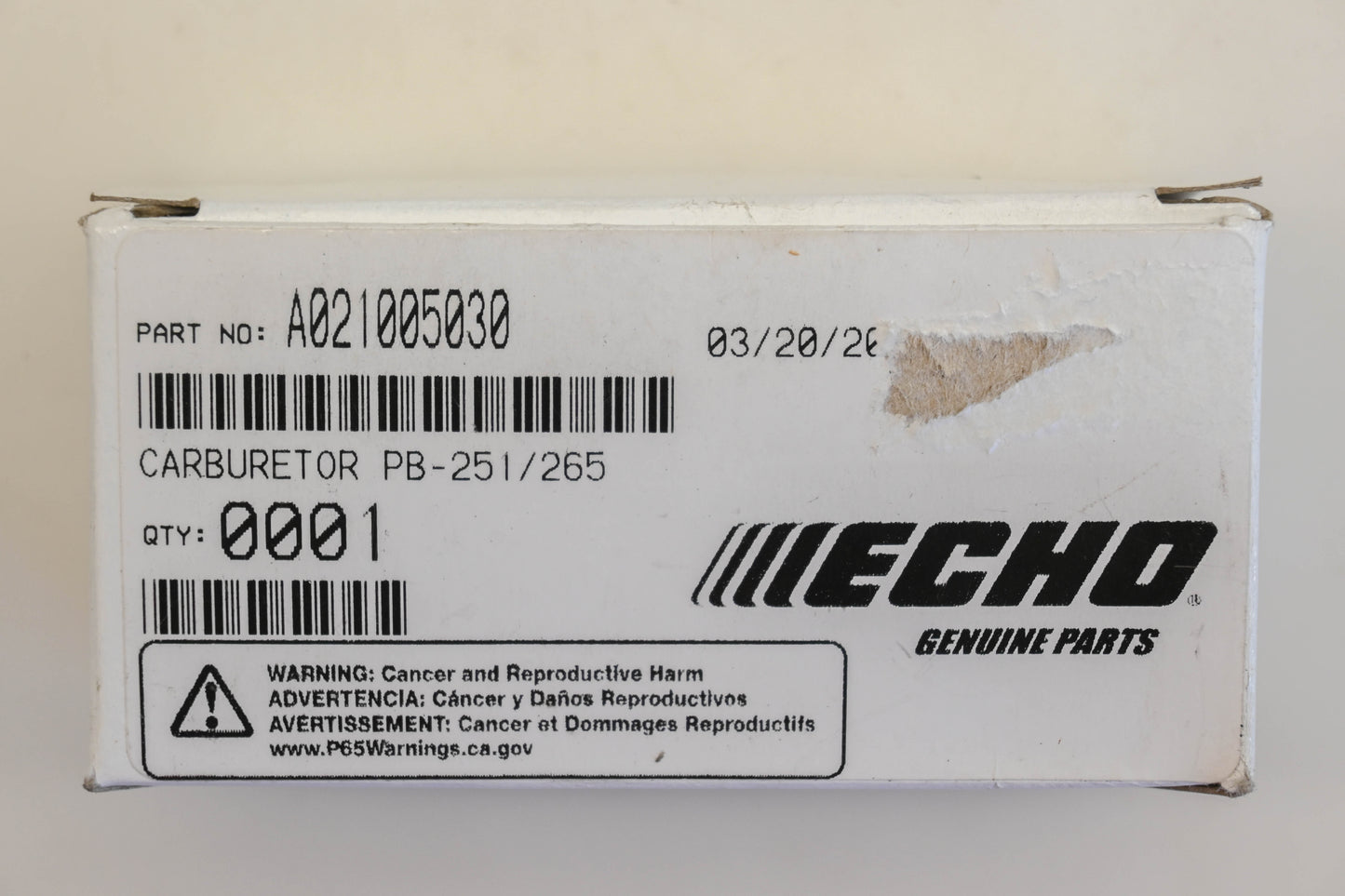 New OEM Echo A021005030 Carburetor Kit NOS