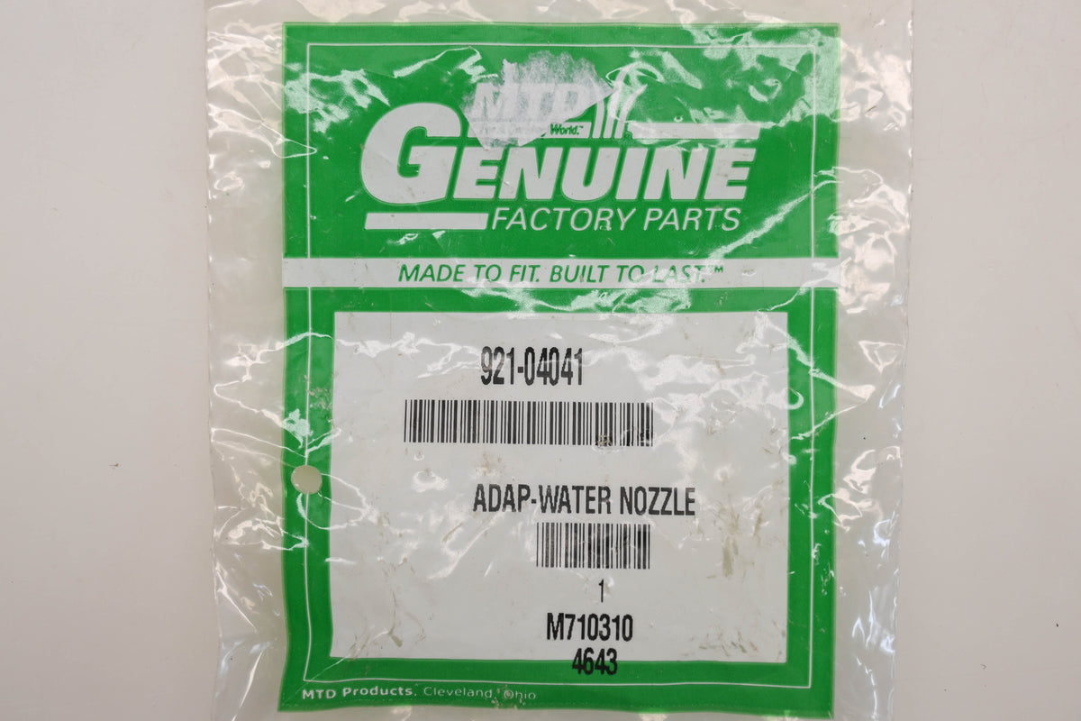 MTD 921-04041 Water Nozzle Adapter NOS