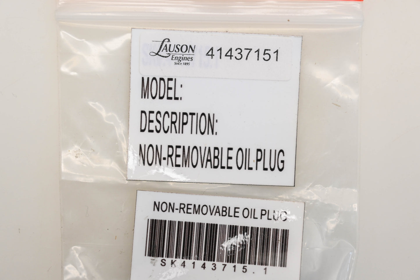 LCT 41437151, 4143715.1 Non-Removable Oil Plug NOS