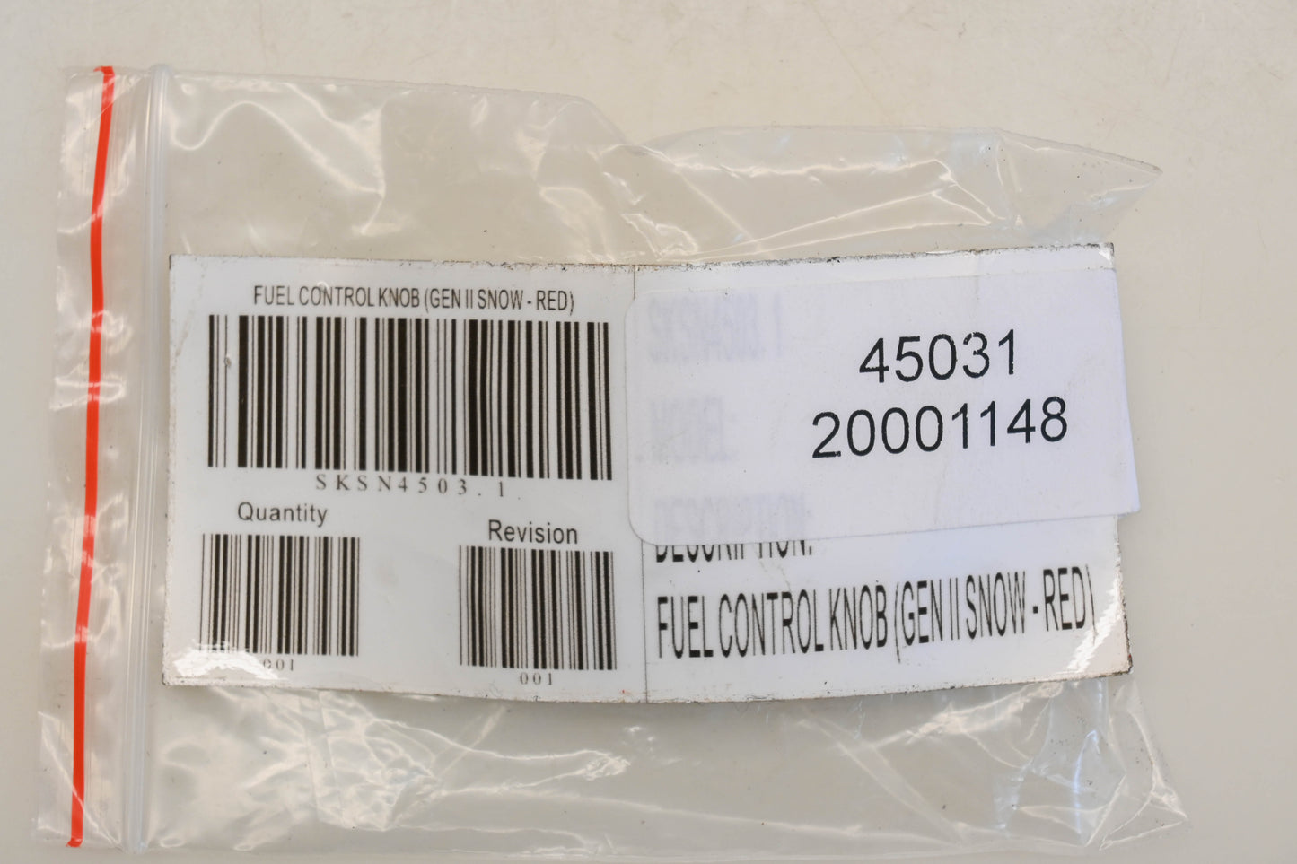 LCT SKSN4503.1, 20001148, 584354801 Red Fuel Control Knob NOS
