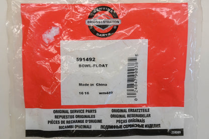 New OEM Briggs & Stratton 591492 Float Bowl Kit NOS