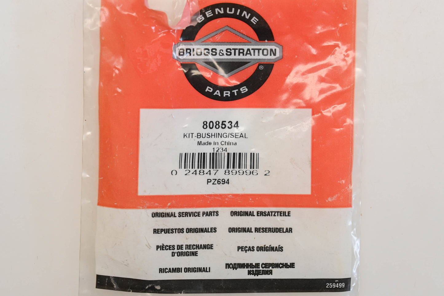 New OEM Briggs & Stratton 808534 Bushing & Seal Kit NOS
