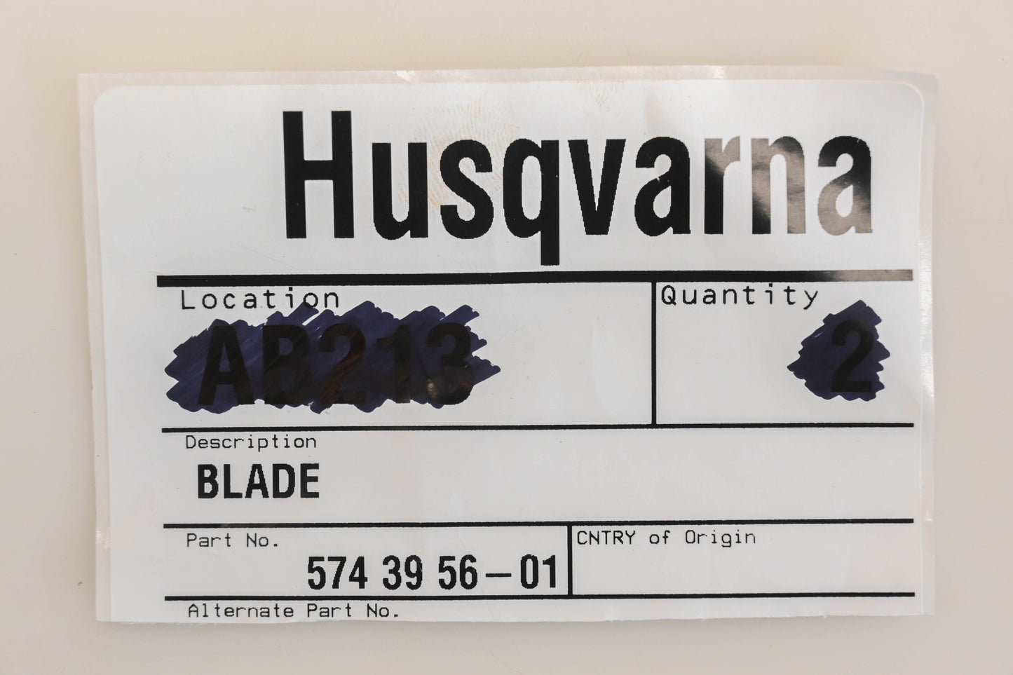 New OEM Husqvarna 574 39 56-01, 574395601 Blade NOS