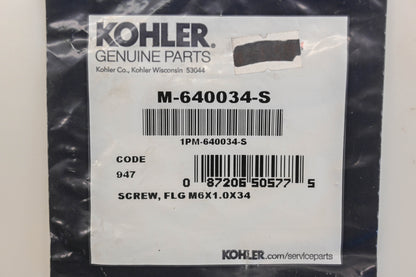 Kohler M-640034-S M6-1.0 x 34 Screw NOS