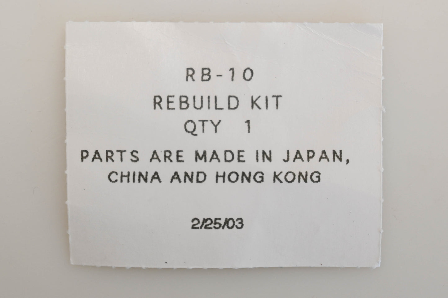 Zama RB-10 Carburetor Repair Kit NOS