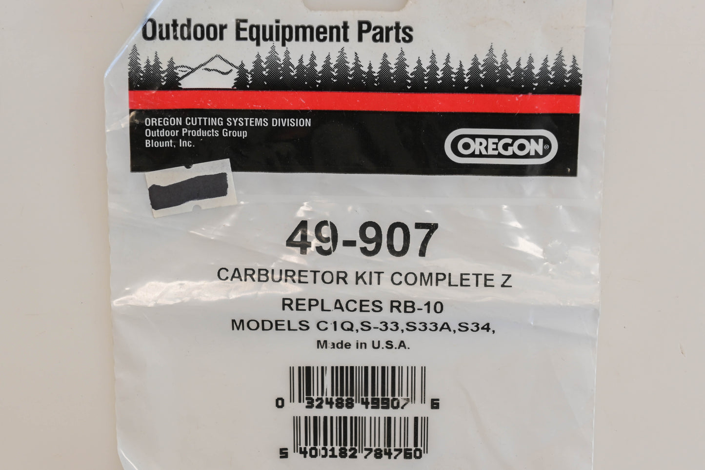 Oregon 49-907, RB-10 Carburetor Repair Kit NOS