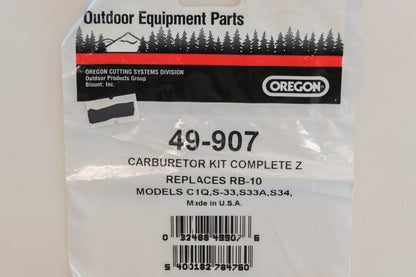 Oregon 49-907, RB-10 Carburetor Repair Kit NOS