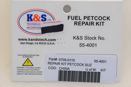 K&S 55-4001, 0705-0110 Fuel Petcock Repair Kit NOS