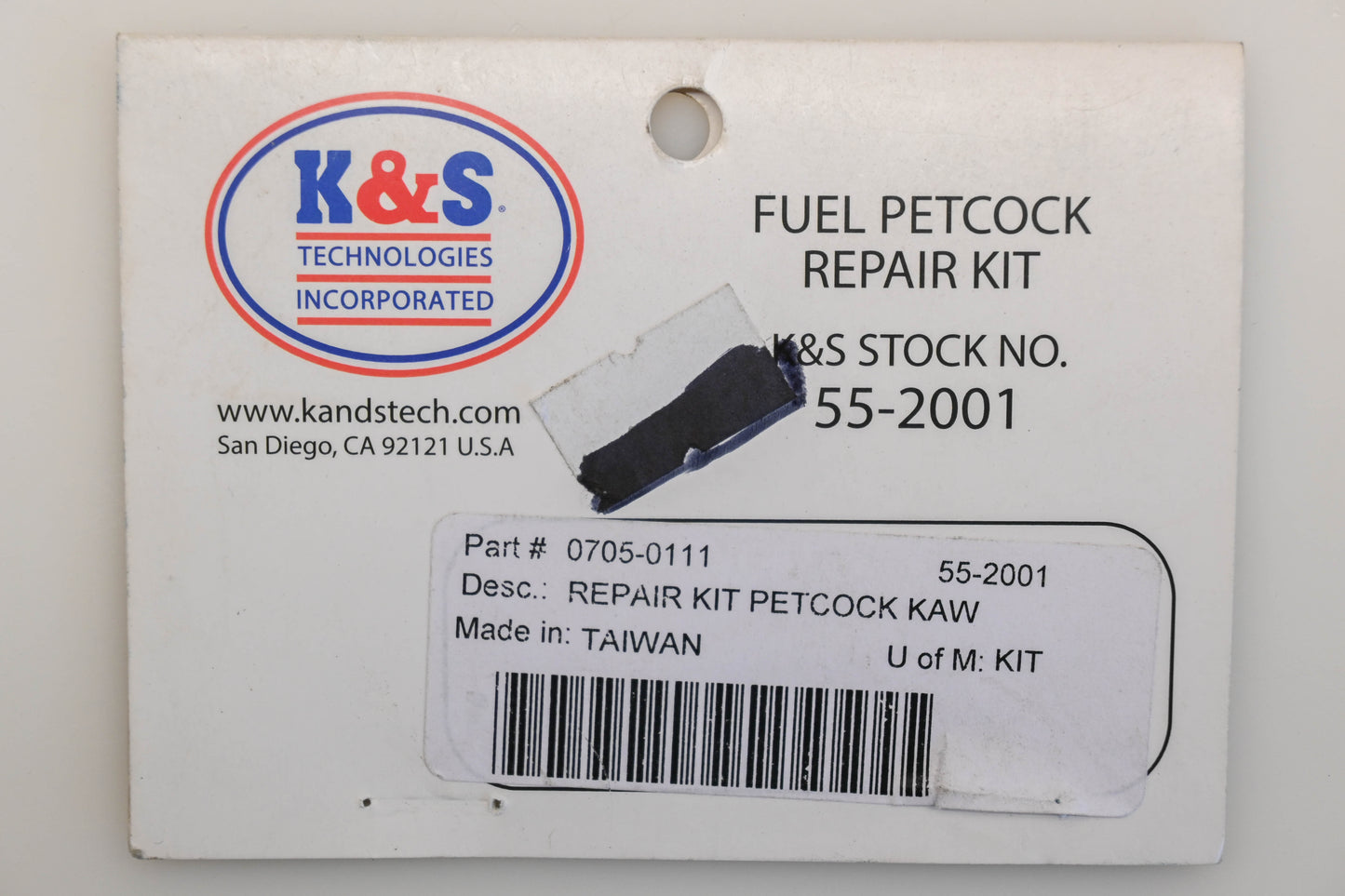 K&S 55-2001, 0705-0111 Fuel Petcock Repair Kit NOS