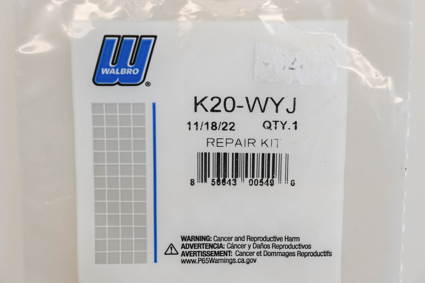Walbro K20-WYJ Carburetor Repair Kit NOS