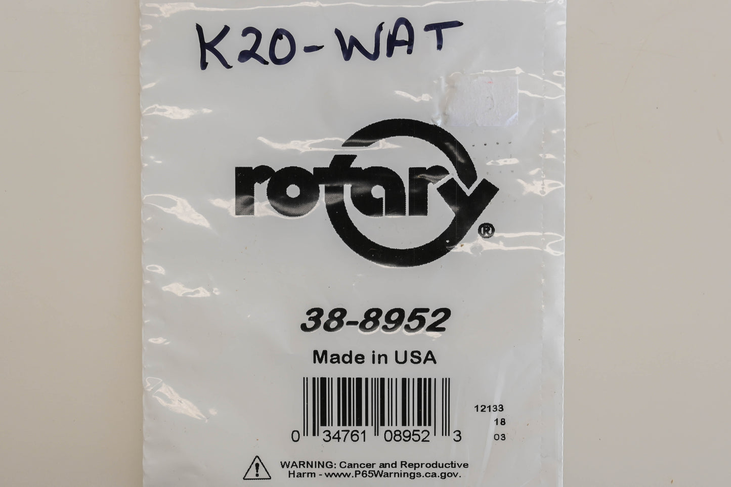 Rotary 38-8952, K20-WAT Carburetor Repair Kit NOS