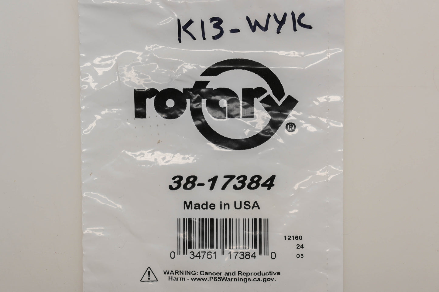 Rotary 38-17384, K13-WYK Carburetor Repair Kit NOS