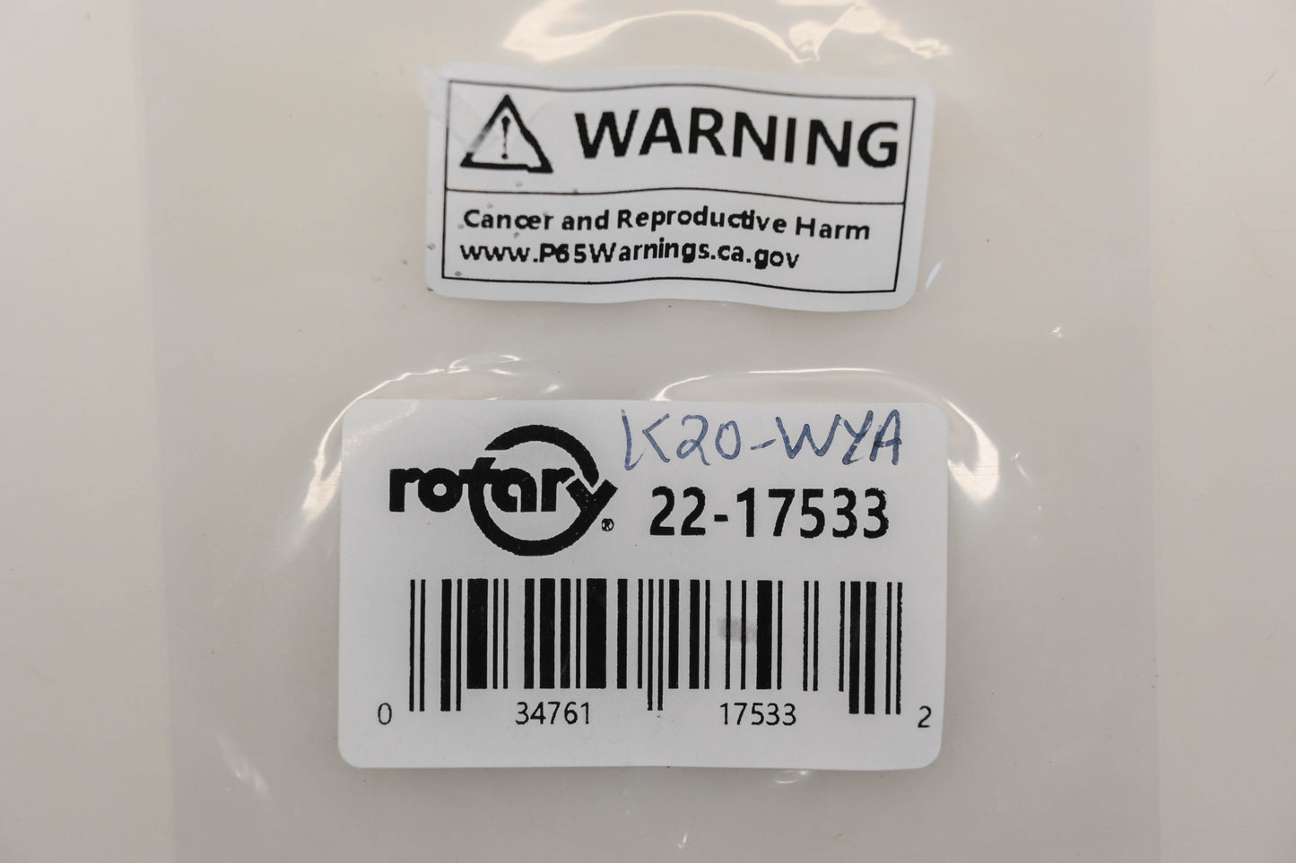 Rotary 22-17533, K20-WYA Carburetor Repair Kit NOS