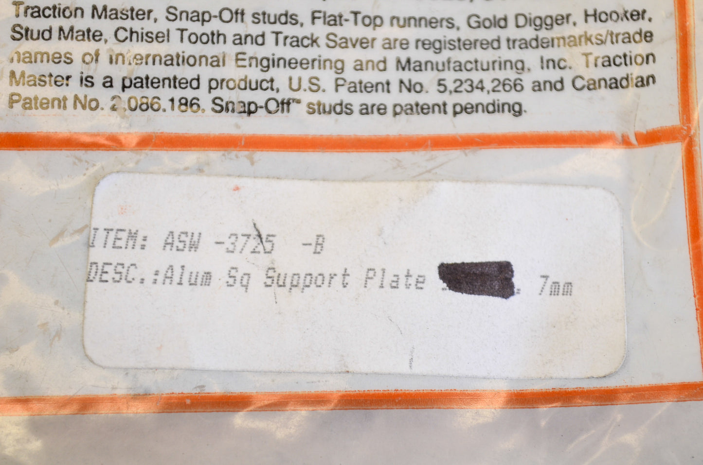 Square Support Plate 7mm Qty 46 NOS