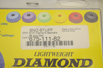 New Sno Stuff X-Calibur 5/16 Diamond Backer Plates Red QTY 96 NOS