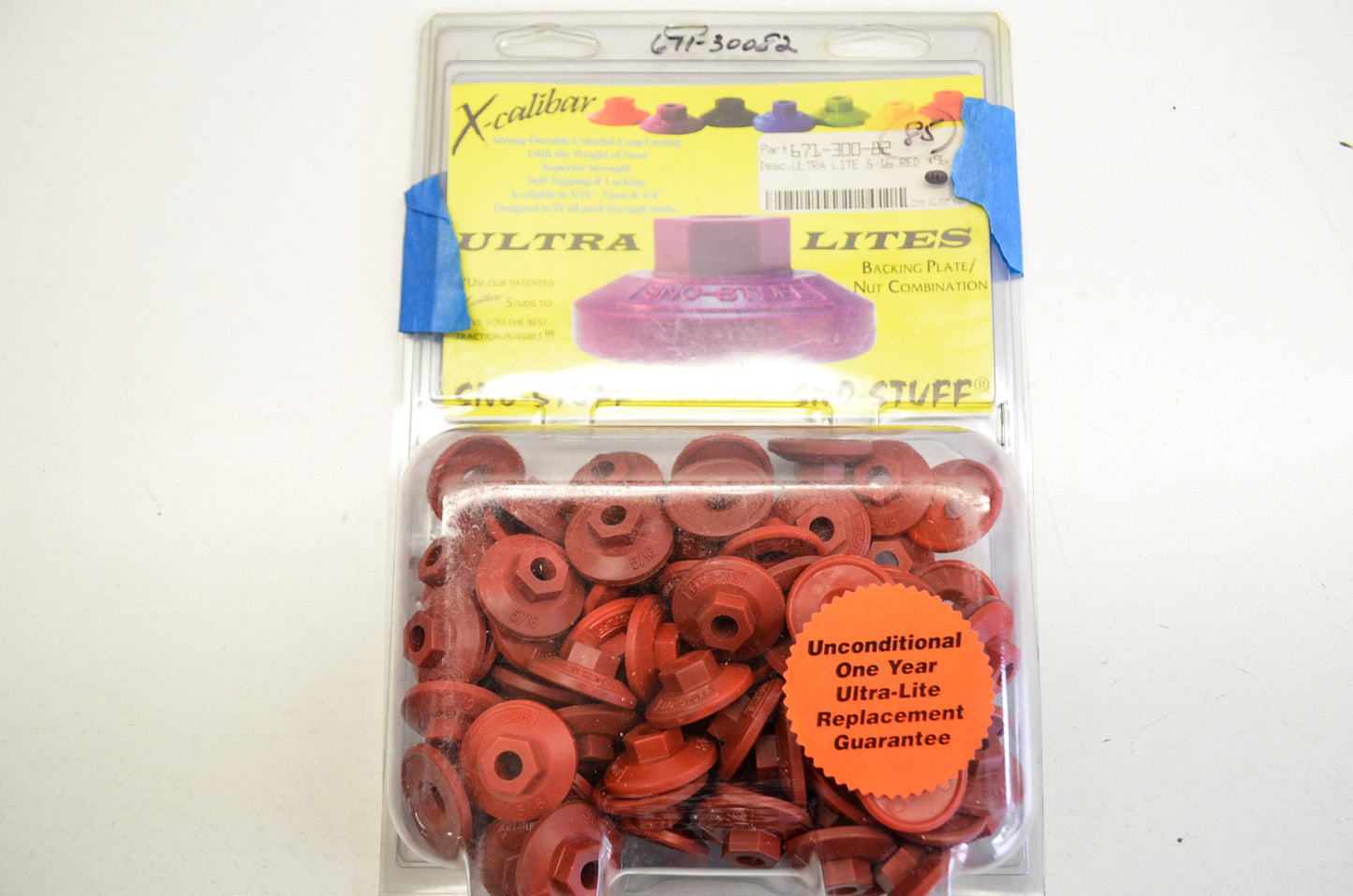 Sno-Stuff 671-300-82 X-Calibur 5/16 Ultra Lite Backer Plates Red QTY 87 NOS
