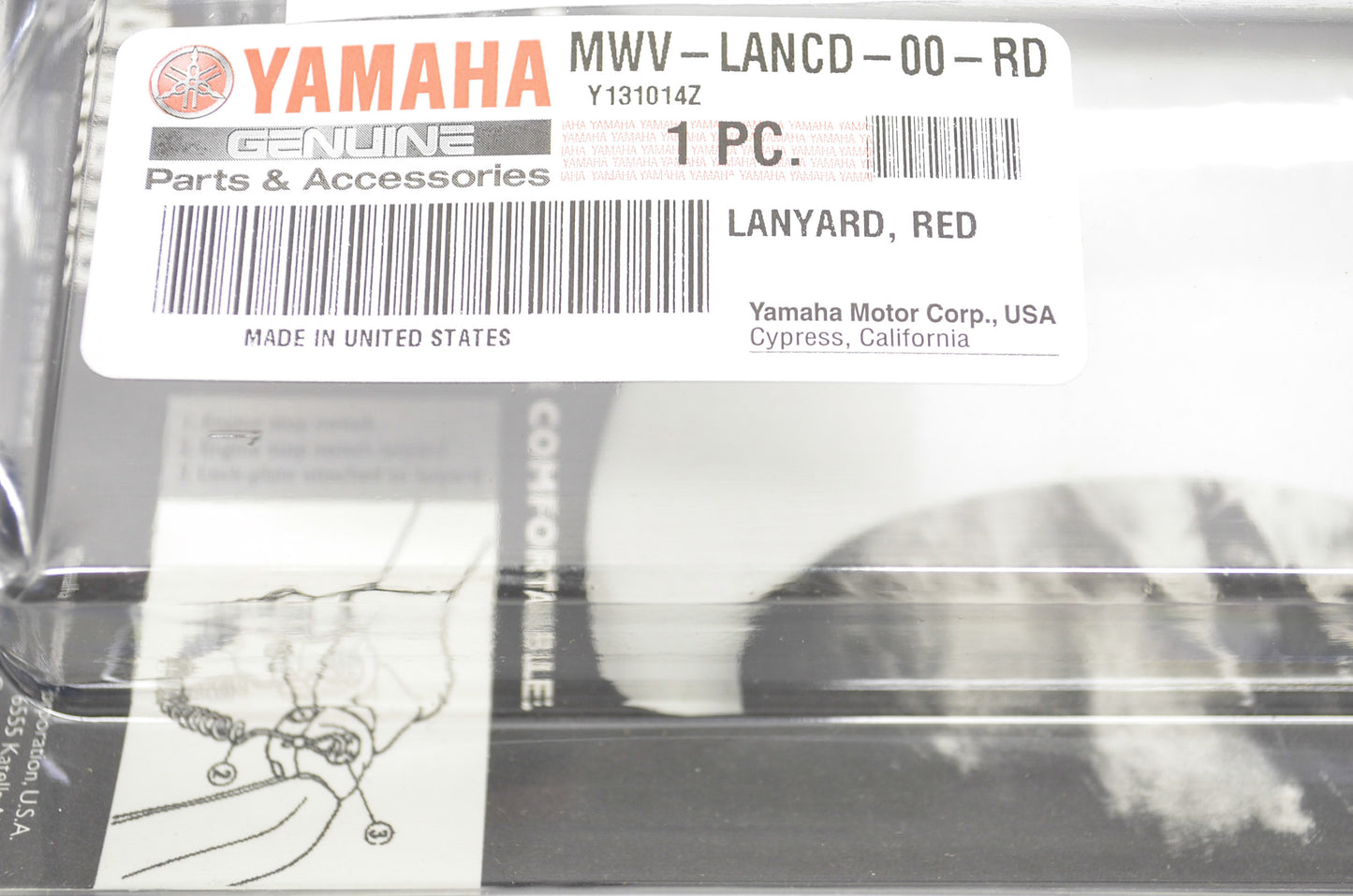 OEM Yamaha MWV-LANCD-00-RD Red Lanyard NOS