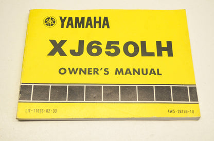 OEM Yamaha LIT-11626-02-33 XJ650LH Owner's Manual NOS