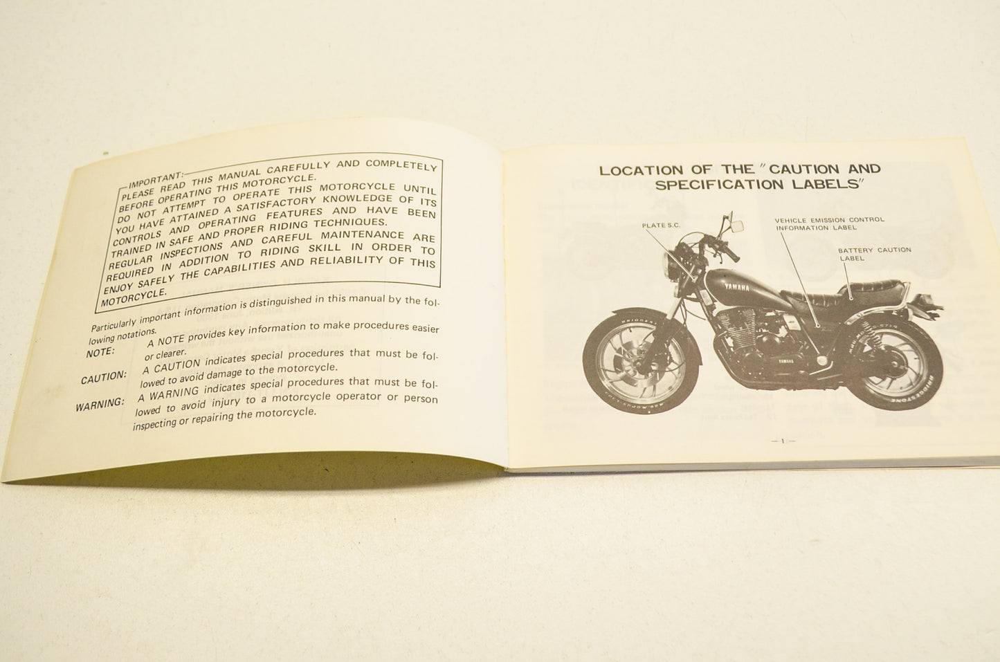 OEM Yamaha LIT-11626-02-33 XJ650LH Owner's Manual NOS