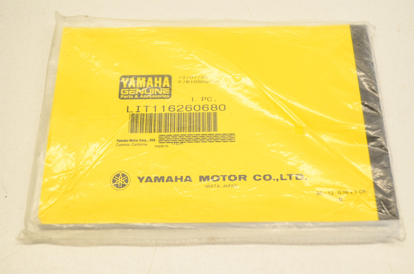 New OEM Yamaha FZR1000W FZR1000WC Owner's Manual NOS