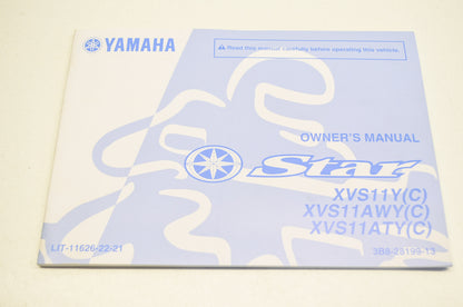 OEM Yamaha LIT-11626-22-21 Owner's Manual 09 STAR XVS11Y/AWY/A NOS