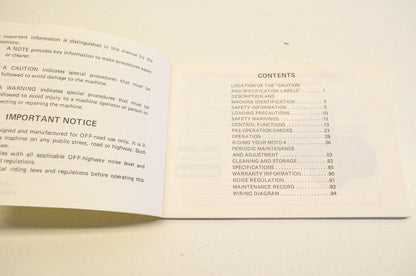 New OEM Yamaha YFM200N Owner's Manual NOS
