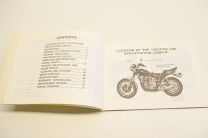 New OEM Yamaha XJ550H Owner's Manual NOS