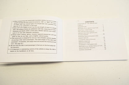 New OEM Yamaha XV700N/NC Owner's Manual NOS