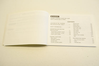 New OEM Yamaha YFZ350D Owner's Manual NOS