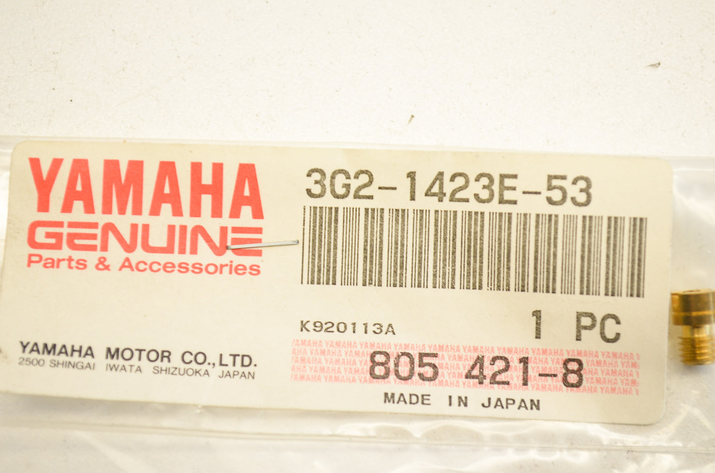 OEM Yamaha 3G2-1423E-53-00 Main Jet #133.8