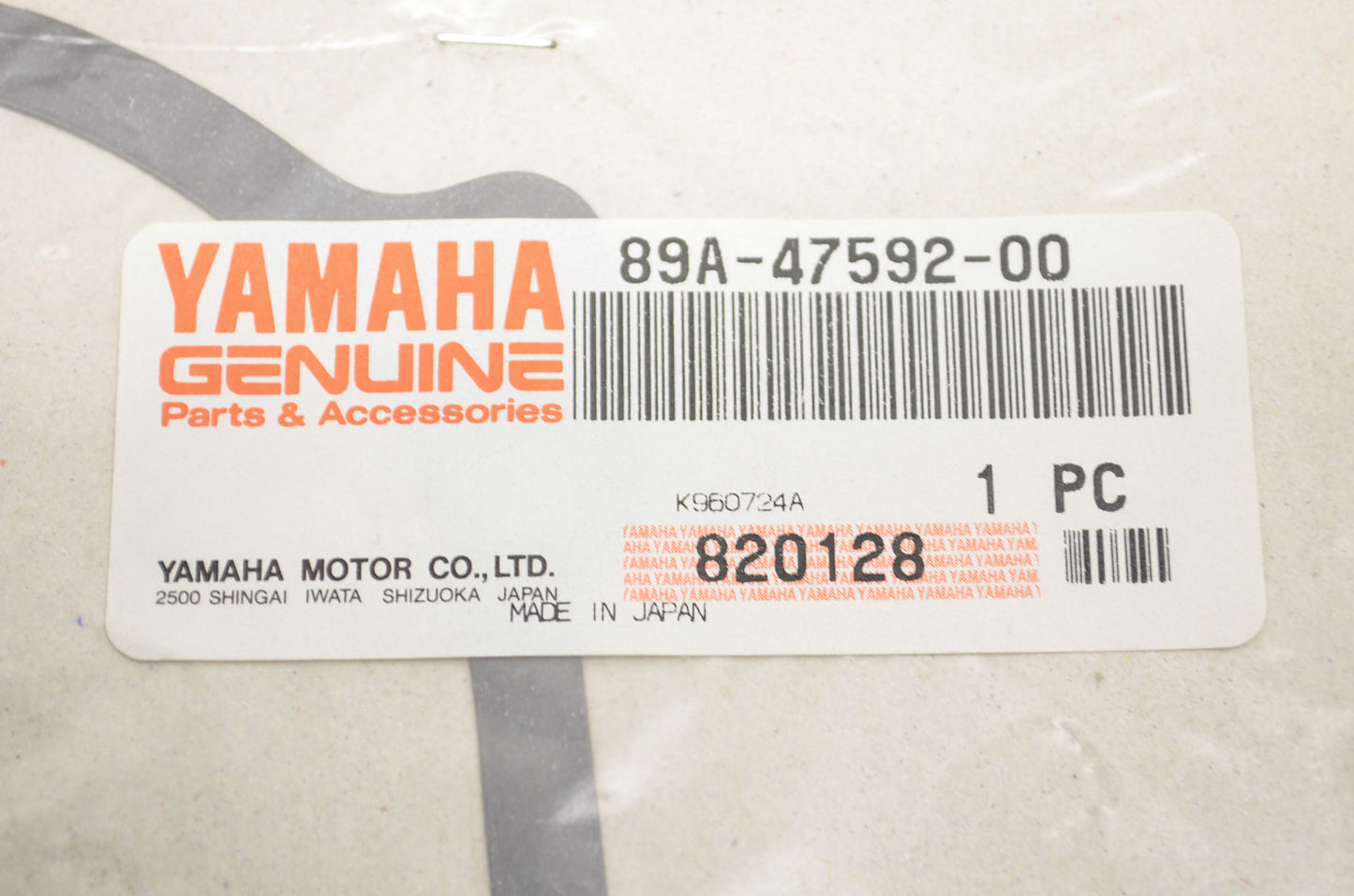 OEM Yamaha 89A-47592-00-00 Gasket NOS
