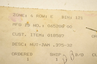 Gravely 065208, 018587 Nut .375-32 NOS