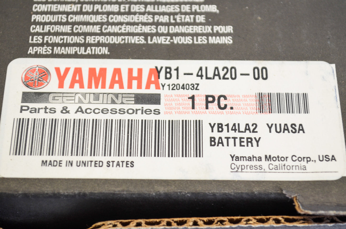New OEM Yamaha Yuasa Battery NOS