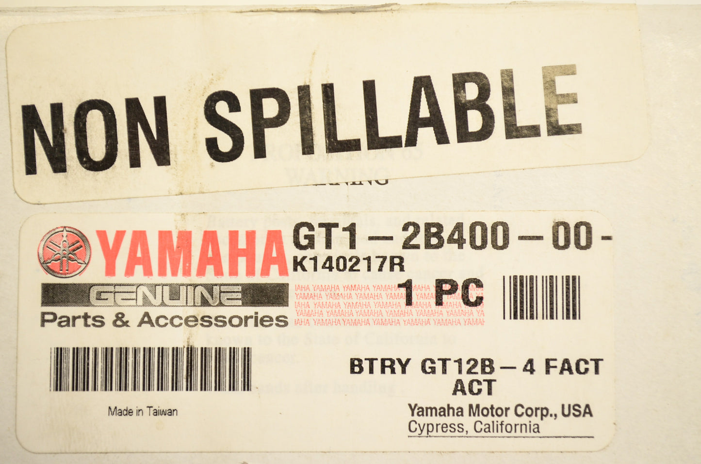 New OEM Yamaha GS Non Spillable Battery NOS
