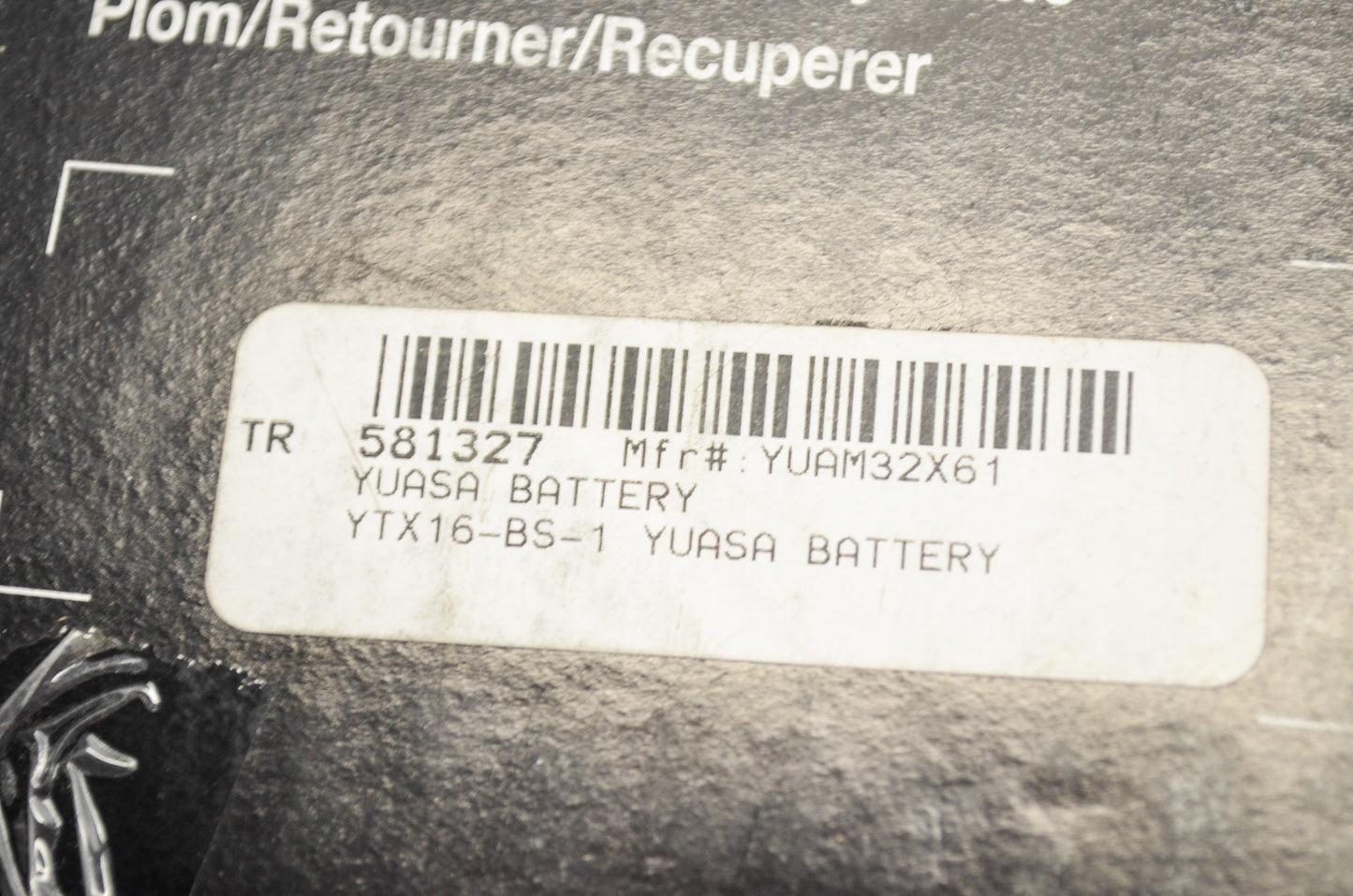 New Yuasa Maintenance Free Battery with Electrolyte Pack NOS