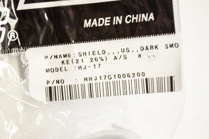 New HJC HJ-17 Face Shield Dark Smoke NOS