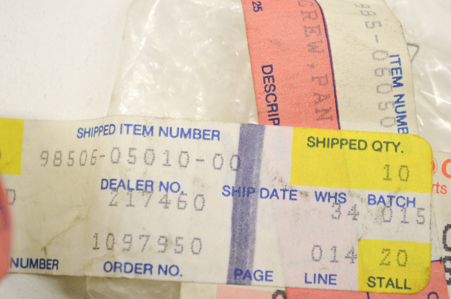 OEM Yamaha 98506-05010-00 Pan Head Screw Qty 5 NOS