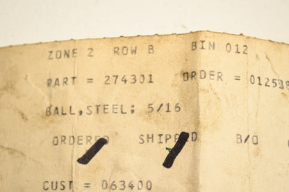 Steel Ball 5/16 Qty 7 NOS