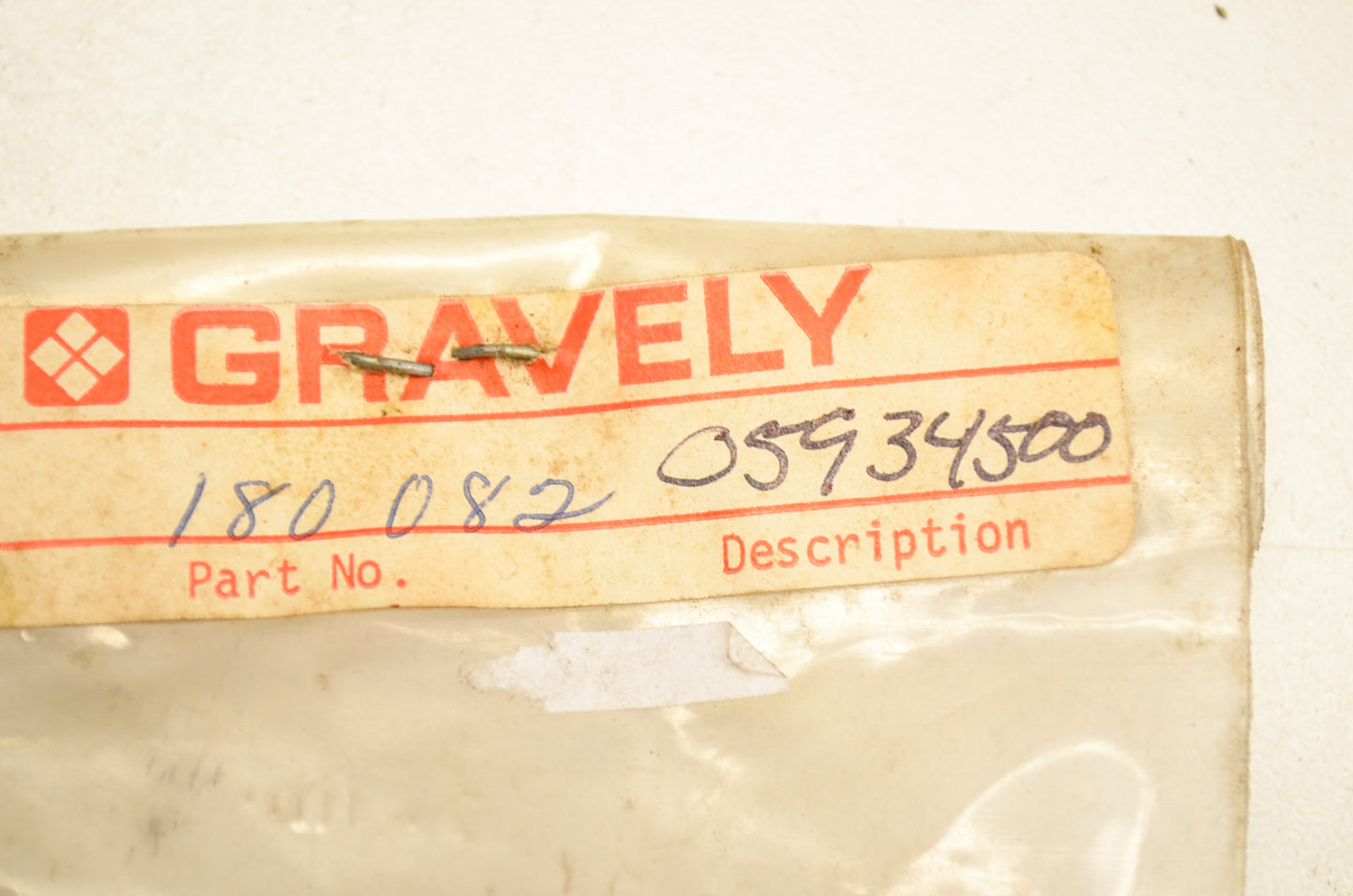 Gravely 180082, 05934500 Hex Bolt .31-18x1.38 NOS