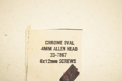 K&L 33-7867 Chrome Oval 4mm Allen Head Screw 6x12mm NOS