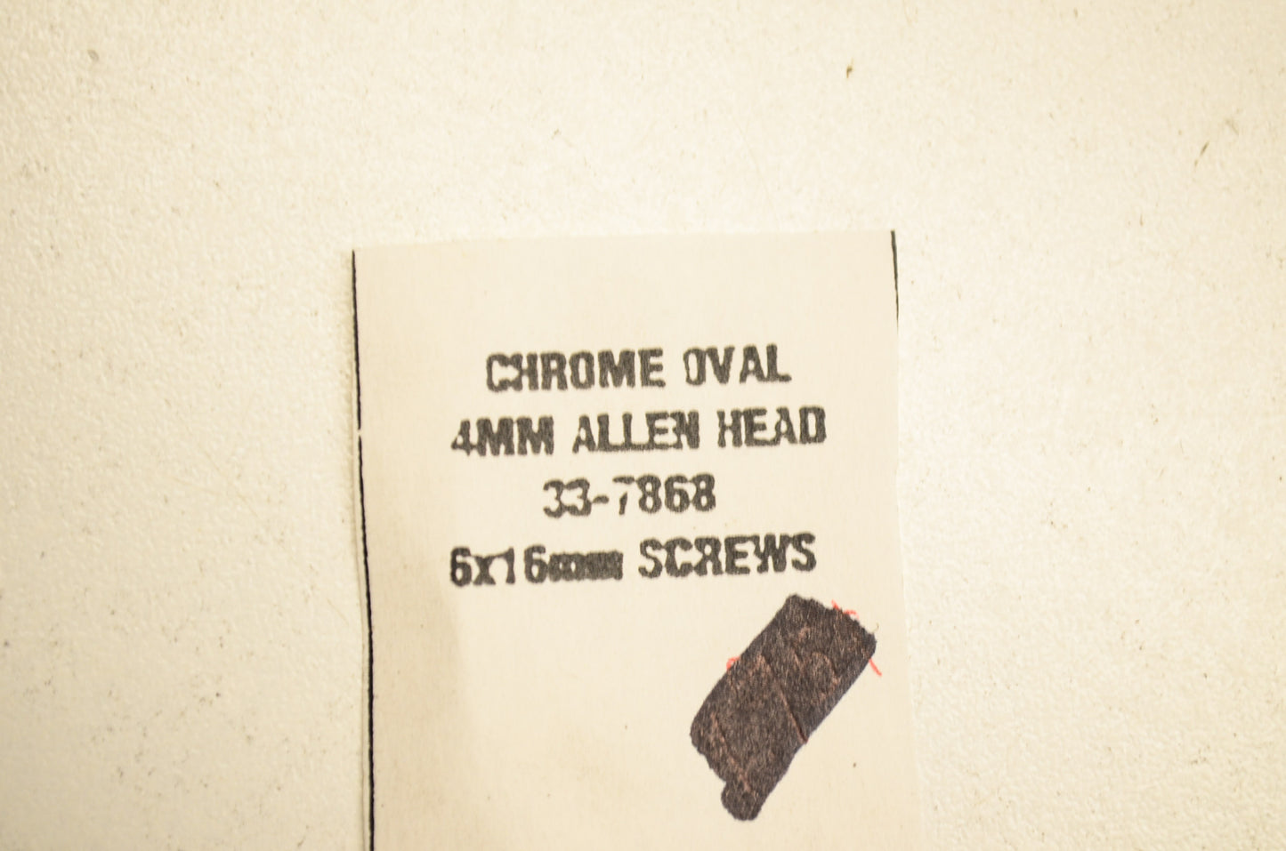 K&L 33-7868 Chrome Oval 4mm Allen Head Screw 6x16mm NOS