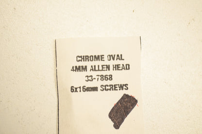 K&L 33-7868 Chrome Oval 4mm Allen Head Screw 6x16mm NOS