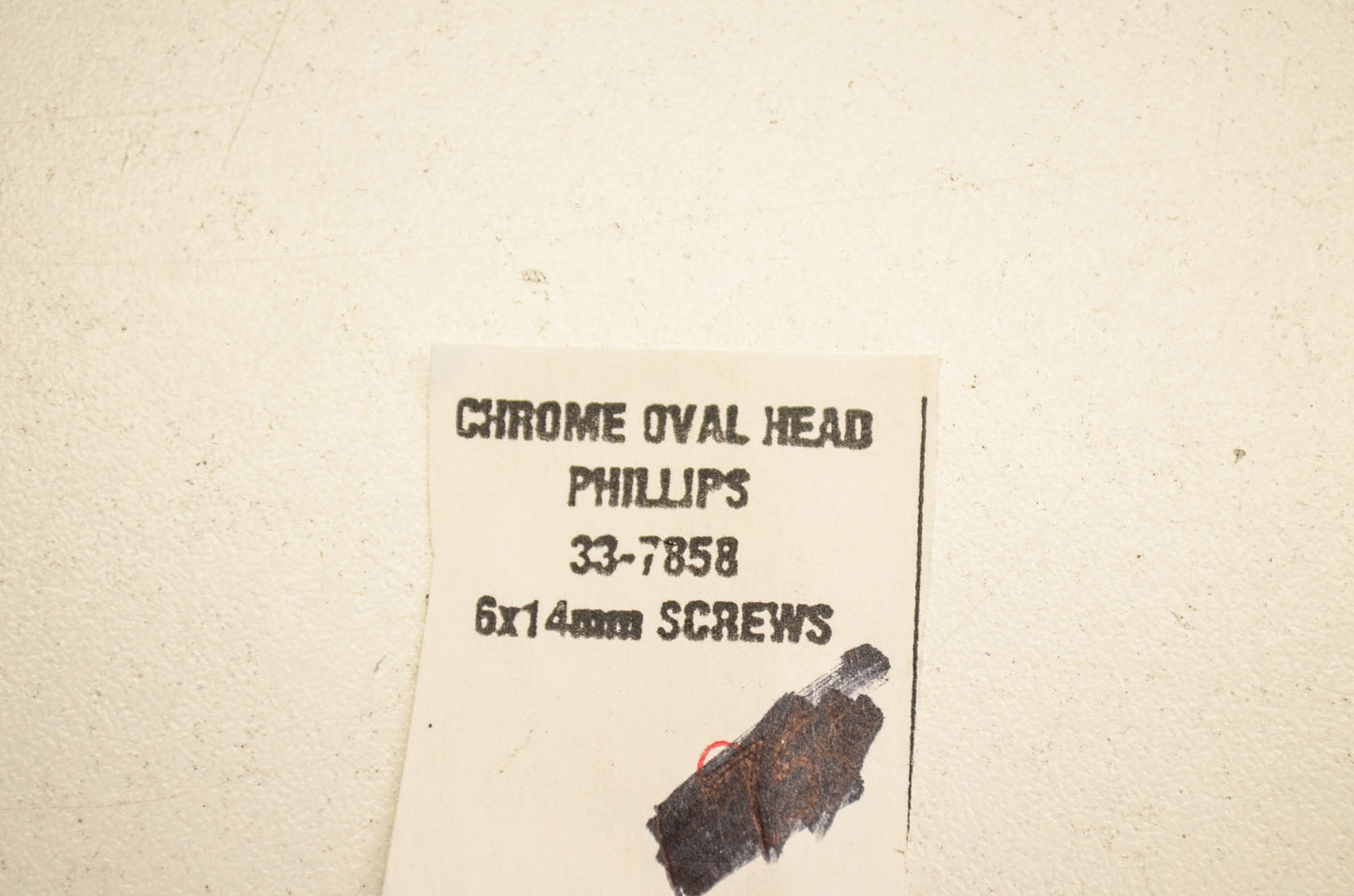 New K&L Chrome Oval Head Phillips Screw 6x14mm NOS