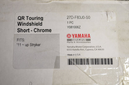 NEW OEM Yamaha QR Touring Windshield Short Chrome '11 Stryker NOS