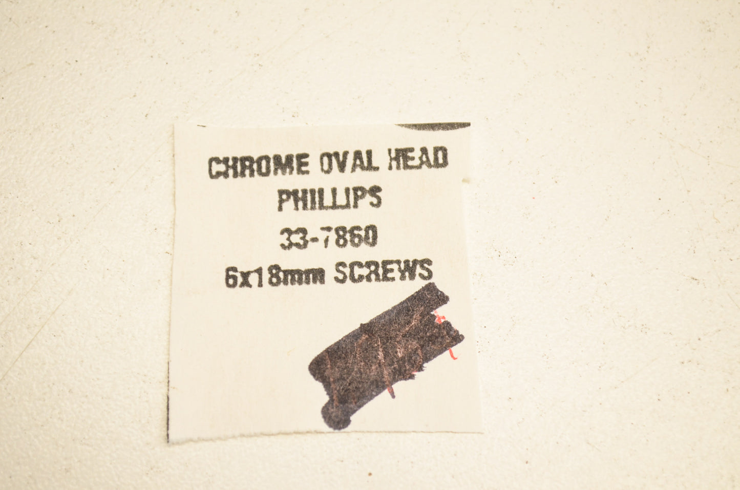 K&L 33-7860 Chrome Oval Head Phillips Screw 6x18mm NOS
